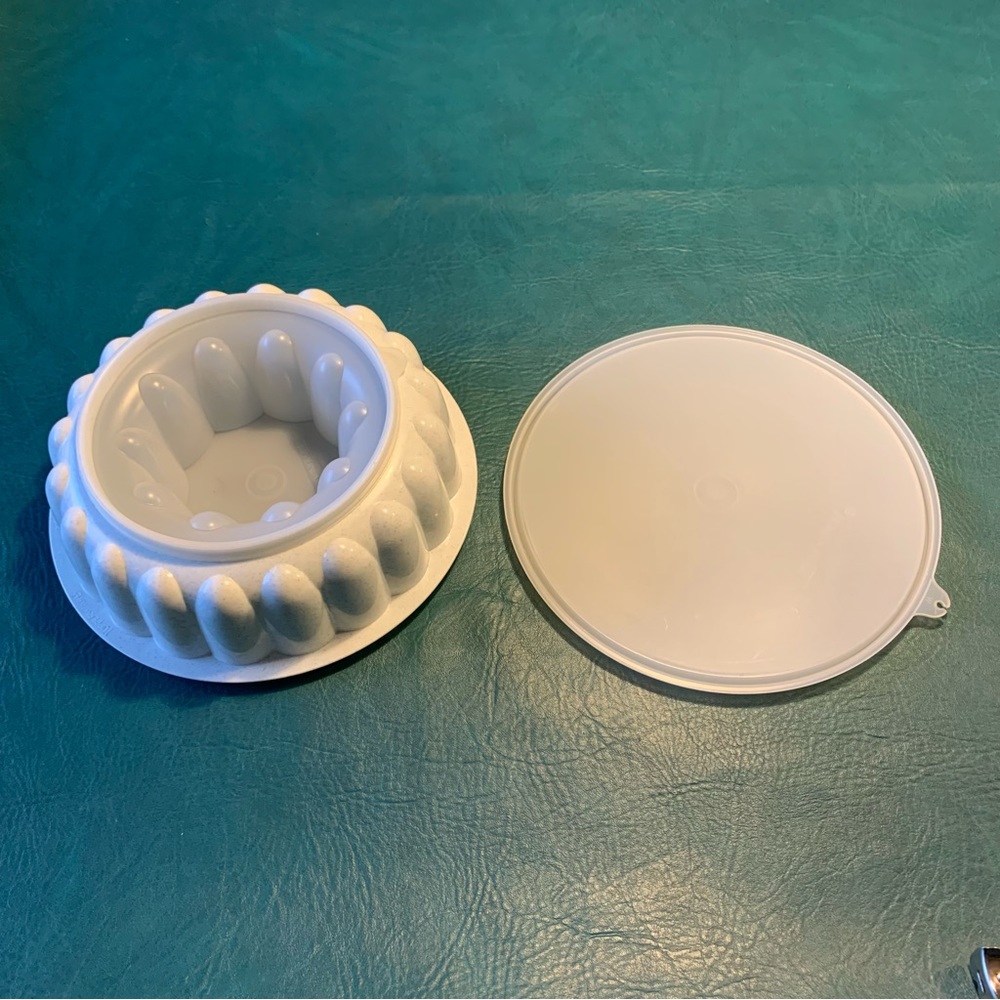 3 piece Tupperware Jello mold Ice ring speckled grey 1201 1202 1203